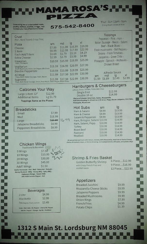 Mama Rosa's Pizza Jumbo Size