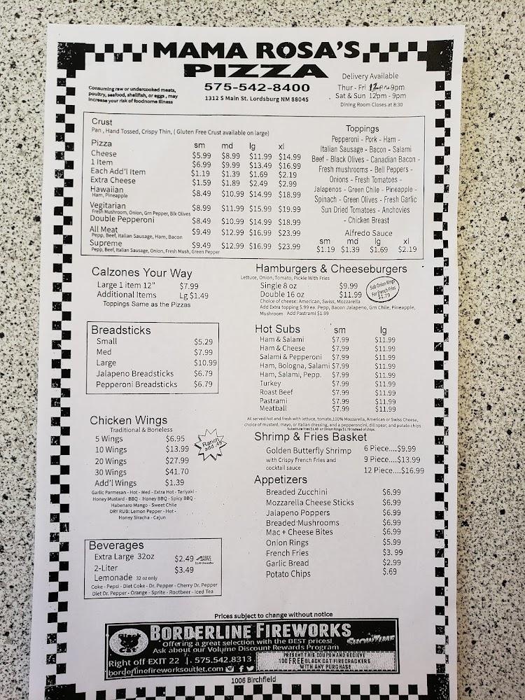 Mama Rosa's Pizza Menu image 4